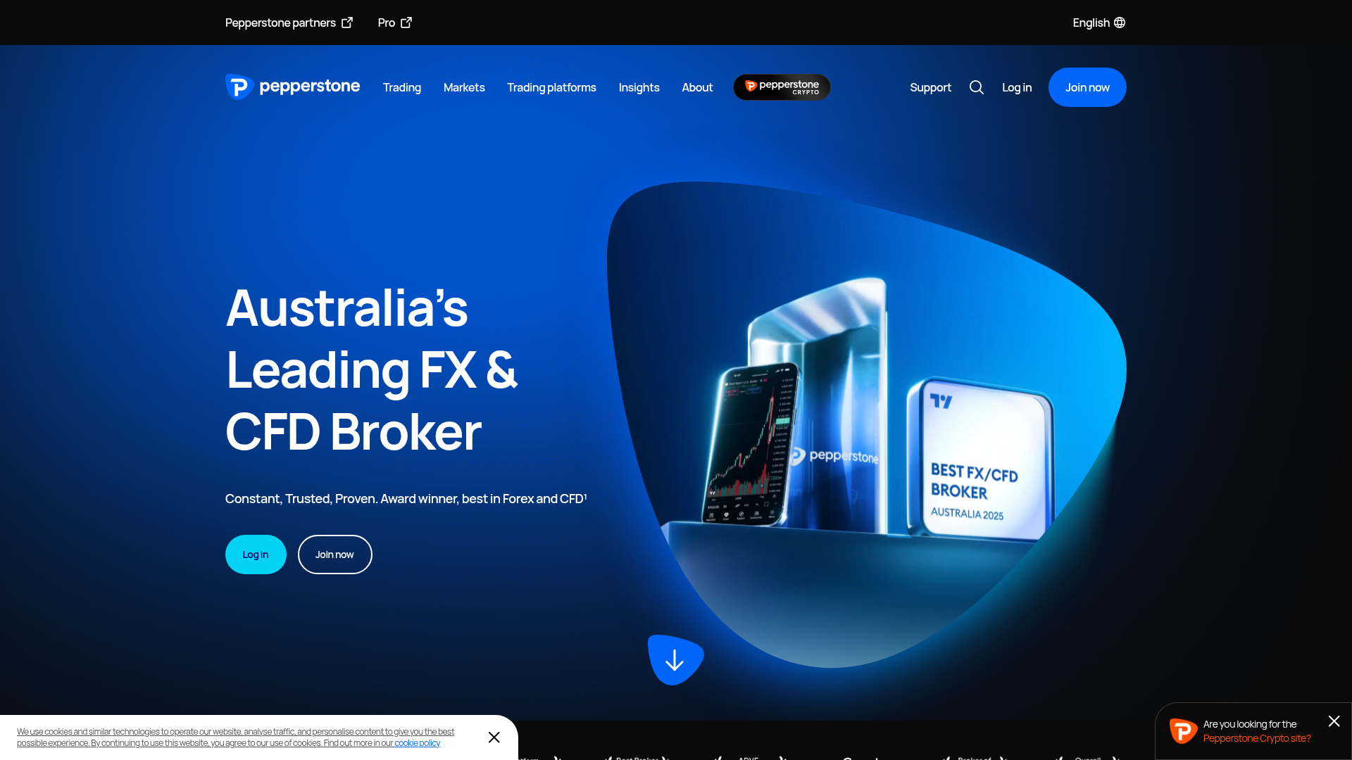 Pepperstone homepage